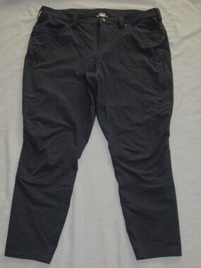 DULUTH TRADING CO Flexpedition Skinny Leg Pants Gray Nylon Stretch sz 18 Short